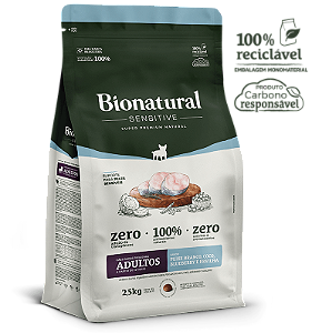 Ração Bionatural p/ Cães Adultos Sensíveis Porte Pequeno Peixe Branco 2,5 kg