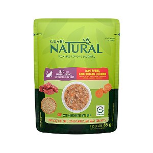 Ração Úmida Guabi Natural p/ Gatos de Todas as Idades Carne, Arroz & Cenoura 85 g