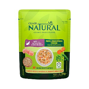 Ração Úmida Guabi Natural p/ Gatos de Todas as Idades Frango & Cereais 85 g