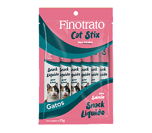 Patê Cat Stix FinoTrato Sabor Salmão  p/ Gatos c/ 6 Un de 15g