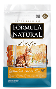 Ração Fórmula Natural Life p/  Gatos Adultos Castrados Sabor Frango 1 Kg