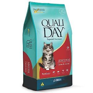 Ração Qualiday p/ Gatos Adultos Sabor Carne e Arroz 2,5 kg