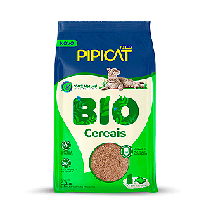 Areia Higiênica Pipicat Bio Cereais  2,2 kg