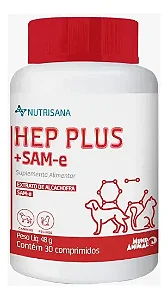 Suplemento Hep Plus + SAM-e  Nutrisana p/ Cães e Gatos c/ 30 comprimidos