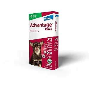 Advantage Max3 Antiparasitário p/ Cães até 4 kg  - 3 bisnagas