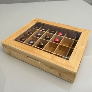Porta Cápsulas de Café Bambu - 24 Divisórias