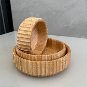 Kit 3 Bowls Canelados de Bambu