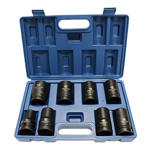Kit Soquete Impacto 1 Pol Sext 19-41mm Jogo 8 Peças Bremen 9463