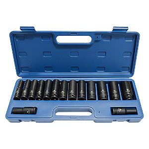 Kit Jogo De Soquete Longo De Impacto 1/2 10 A 27 Mm 15un 8880