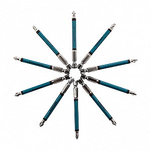 Ponteira Bits Phillips 90mm Ponta 1/4 Ph2 - 10 Peças Gross 1126356