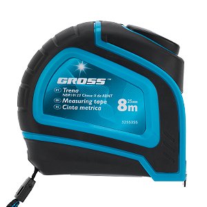 Trena 8m 25mm Profissional Estojo De Borracha Gross Mm E Pol 3255355