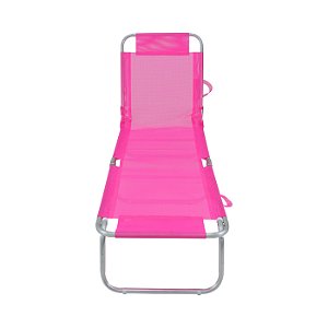 Espreguiçadeira Rosa Reclinável para Sol e Piscina - BEL 414710