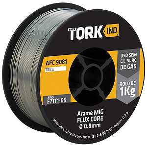Arame para Solda MIG 0,8mm E71T1 Sem Gás 1kg Tubular - Tork AFC-9081