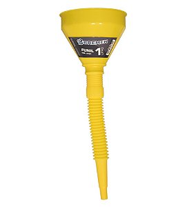FUNIL DE POLIETILENO 1L COM EXTENSÃO FLEXÍVEL 135MM E 380MM COMPRIMENTO COR AMARELO 2101 - BREMEN