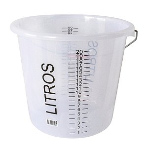 BALDE GRADUADO DE POLIETILENO 1L-20L COM ESCALA EM LITROS E ALÇA 6681 - BREMEN