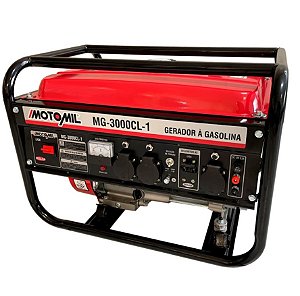 GERADOR À GASOLINA MONOFÁSICO MG-3000CL-1 2800W/2,8KVA 60HZ 110/220V 43636.0 GMEG - MOTOMIL