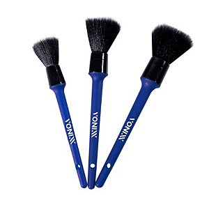 KIT 3 PINCÉIS DETALHAMENTO ULTRA MACIO LIMPEZA DETALHADA SEM DANOS EM PARTES DELICADAS 2005066 - VONIXX