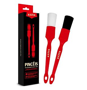 KIT 2 PINCÉIS PARA DETALHAMENTO DE MOTOCICLETAS RAZUX LIMPEZA PRECISA DE PARTES DELICADAS E GERAIS 2050021 - VONIXX