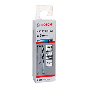 BROCA PARA METAL PROFISSIONAL BOSCH HSS-POINTTEQ 3,0 MM KIT COM 10 UNIDADES 2608577198-000 - BOSCH