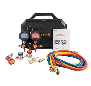 MANIFOLD DIGITAL PROFISSIONAL COM 02 MANÔMETROS E SUPORTE A 87 TIPOS DE GASES REFRIGERANTES DMG-3 6002- ELITECH