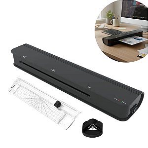PLASTIFICADORA A3 360W 220V PRETA COM KIT COMPLETO PARA PLASTIFICAÇÃO CAIXA COM 6 UNIDADES IWE017 - IMPORTWAY