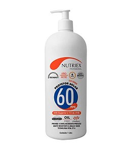 PROTETOR SOLAR FPS60 1/3 UVA CORPORAL PROFISSIONAL 1L PROTEÇÃO CORPORAL DURADOURA CONTRA O SOL 61028 - NUTRIEX