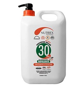 PROTETOR SOLAR FPS 30 1/3 UVA COM REPELENTE 4L PROTEÇÃO E SEGURANÇA PARA PELE CORPORAL 61077 - NUTRIEX