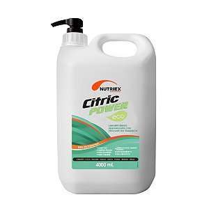 SABONETE LÍQUIDO DESENGRAXANTE COM ESFOLIANTE CITRIC POWER ECO SEM FRAGRÂNCIA 4L USO PROFISSIONAL 9246430 - NUTRIEX