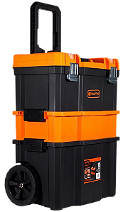 CAIXA DE FERRAMENTA MODULAR  USO PROFISSIONAL 3 EM 1 COM RODINHAS E ALÇA RETRÁTIL  583,0004 TACTIX - AMATOOLS