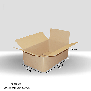Caixa de Papelão Tipo Maleta 31x22x12 cm para Envio e E-commerce