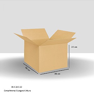 Caixa de Papelão Tipo Maleta 35x28x22 cm para Envio e E-commerce
