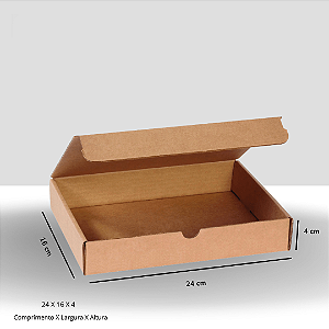 Caixa de Papelão 24x16x4 cm Fechamento Tipo Sedex para Envio  E-commerce