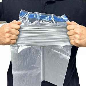 Envelope de Segurança Transparente PEBD 12x18 cm com Lacre Inviolável