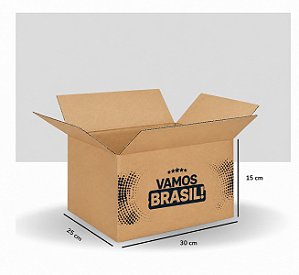 CAIXA DE PAPELÃO TIPO MALETA VAMOS BRASIL 30x25x15 CM EDIÇÃO ESPECIAL