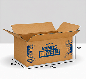 CAIXA DE PAPELÃO TIPO MALETA VAMOS BRASIL 27X18X9 CM EDIÇÃO ESPECIAL