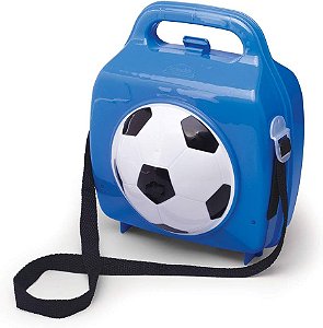 Lancheira Bola C/ Trava E Alças C/ Pote Plasútil Cor Azul