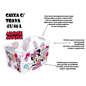 Caixa Organizadora Multiuso 46l Com Trava Minnie