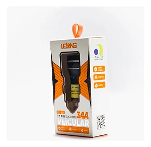 Carregador Rapido Veicular 3.4a Lelong C/2 Portas Usb.