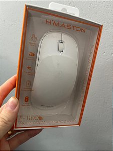 Mouse sem fio BRANCO wirelles 2.4g modelo E-1100 Hmaston