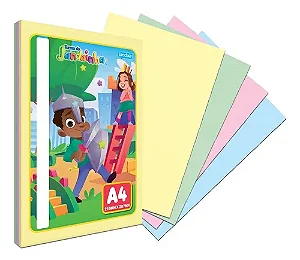 Papel Sulfite A4 Jandainha 75g 100 Folhas colorida - 4 cores