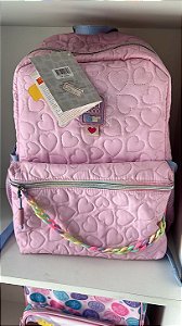 Mochila Escolar para Meninas Pacific, Rosa com Corações