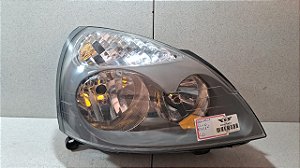 Farol Lado Direito Renault Clio 2004 a 2011 (Máscara Cinza)