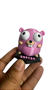Boneco Gopher Golang Rosa Ótimo Presente Programadoras(es)