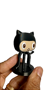 Boneco Mascote Github Octocat 6,5cm 3dcomtech