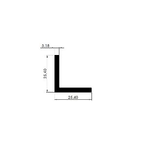 JM-056 - Cantoneira de Alumínio 25 x 25mm (1" x 1/8") (Pacote com 12 barras 6m)