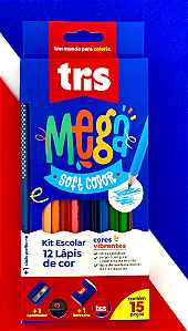 Kit Mega Soft Color Lápis de Cor 12 Cores