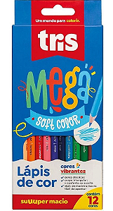 Lápis de Cor 12 Cores - Mega Soft Color - Tris