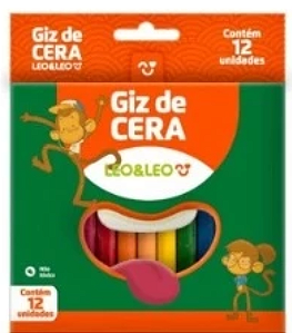 Giz de Cera 12 Cores – Estojo Escolar
