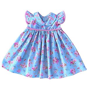 Vestido de Bebê Menina Floral Luxo 100% Algodão 2 Meses até 6 Anos Maya