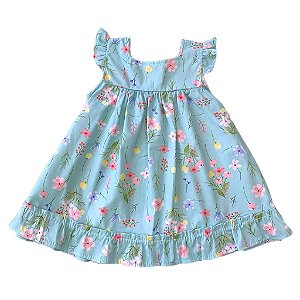 Vestido de Bebê e Infantil Luxo Macio Florido 100% Algodão 2 Meses a 6 Anos Aurora